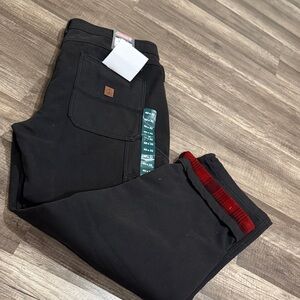 Coleman Black Cargo Pants with Red and Teal Details